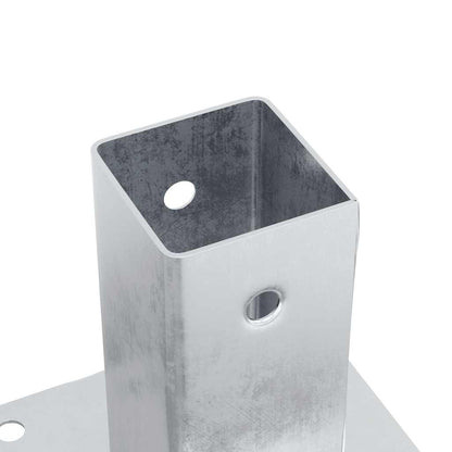 Post Bases Square 4 pcs Silver 71x71 mm Galvanised Steel