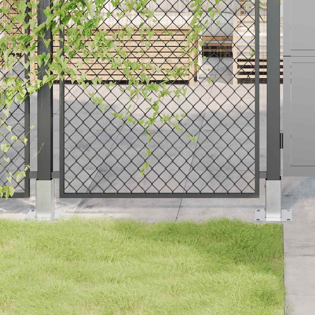 Post Bases Square 4 pcs Silver 71x71 mm Galvanised Steel