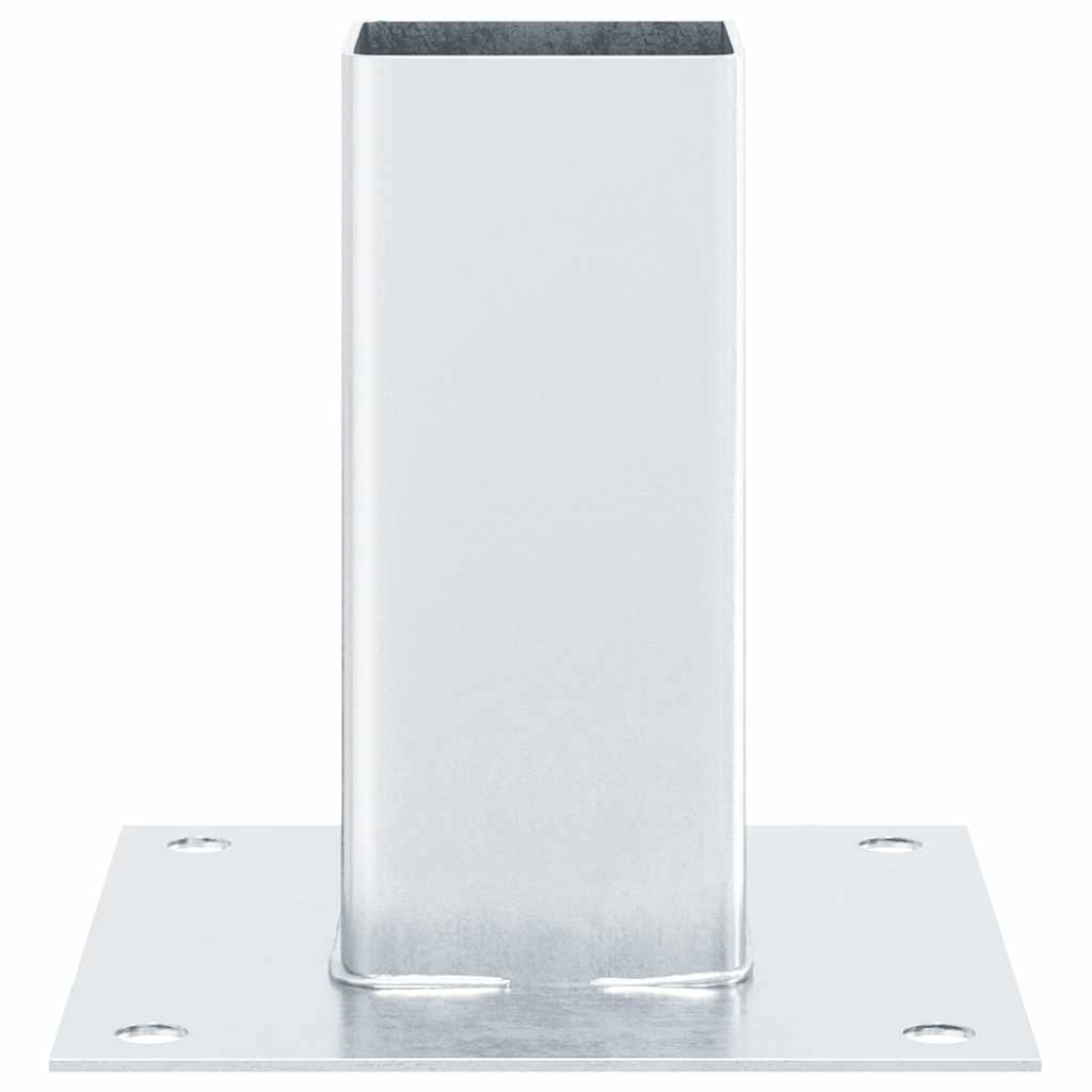 Post Bases Square 12 pcs Silver 71x71 mm Galvanised Steel