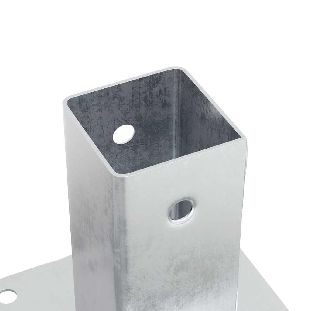 Post Bases Square 12 pcs Silver 71x71 mm Galvanised Steel