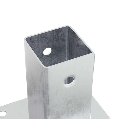 Post Bases Square 12 pcs Silver 71x71 mm Galvanised Steel