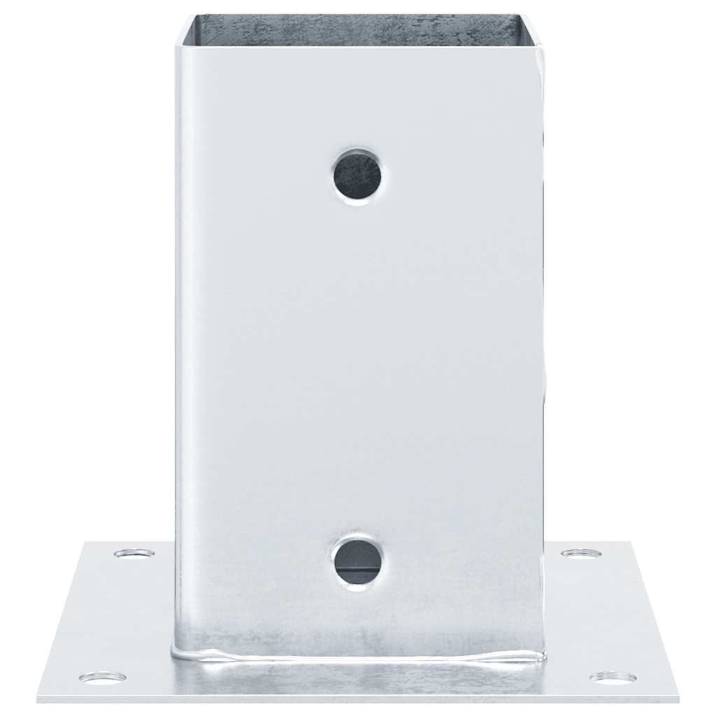 Post Bases Square 4 pcs Silver 81x81 mm Galvanised Steel
