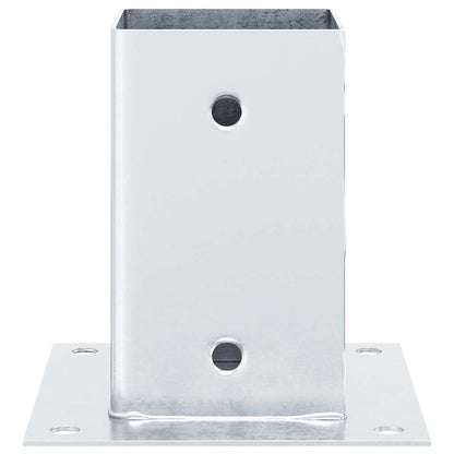 Post Bases Square 4 pcs Silver 81x81 mm Galvanised Steel
