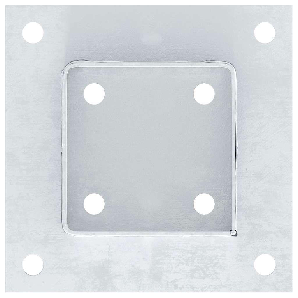 Post Bases Square 4 pcs Silver 81x81 mm Galvanised Steel