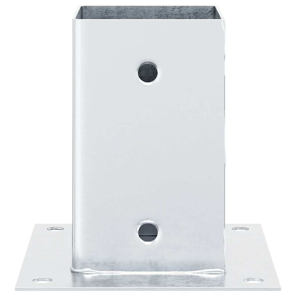 Post Bases Square 12 pcs Silver 81x81 mm Galvanised Steel