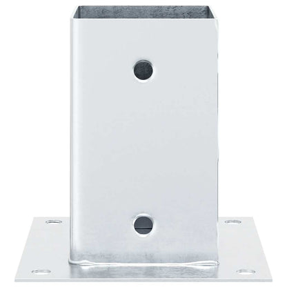 Post Bases Square 12 pcs Silver 81x81 mm Galvanised Steel