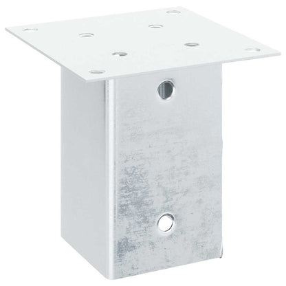 Post Bases Square 12 pcs Silver 81x81 mm Galvanised Steel