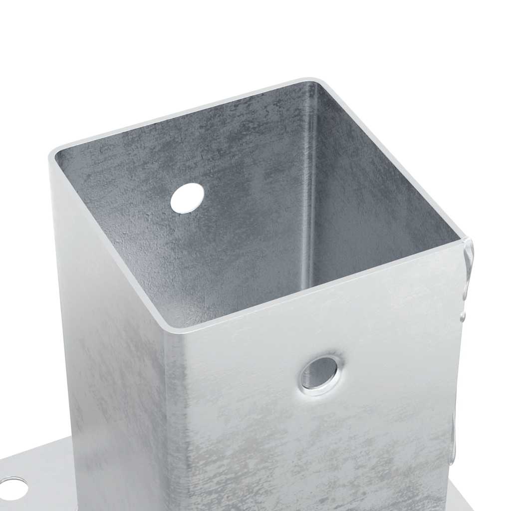 Post Bases Square 12 pcs Silver 81x81 mm Galvanised Steel