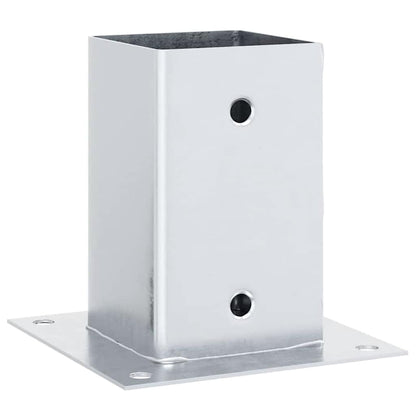 Post Bases Square 4 pcs Silver 91x91 mm Galvanised Steel
