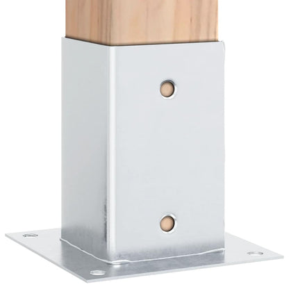 Post Bases Square 4 pcs Silver 91x91 mm Galvanised Steel