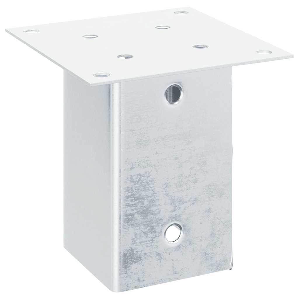 Post Bases Square 4 pcs Silver 91x91 mm Galvanised Steel