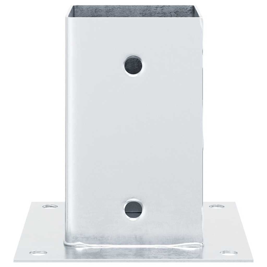 Post Bases Square 4 pcs Silver 91x91 mm Galvanised Steel