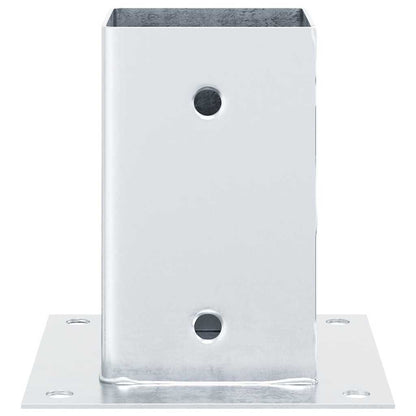 Post Bases Square 4 pcs Silver 91x91 mm Galvanised Steel