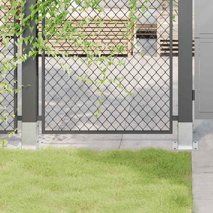 Post Bases Square 4 pcs Silver 91x91 mm Galvanised Steel