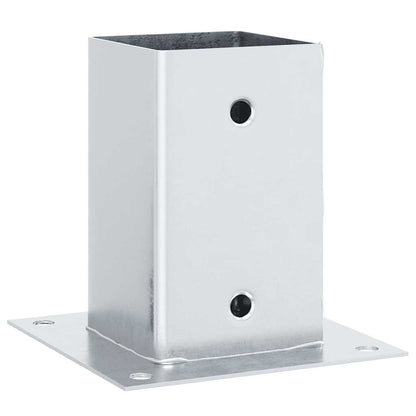 Post Bases Square 12 pcs Silver 91x91 mm Galvanised Steel