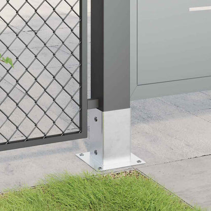 Post Bases Square 12 pcs Silver 91x91 mm Galvanised Steel