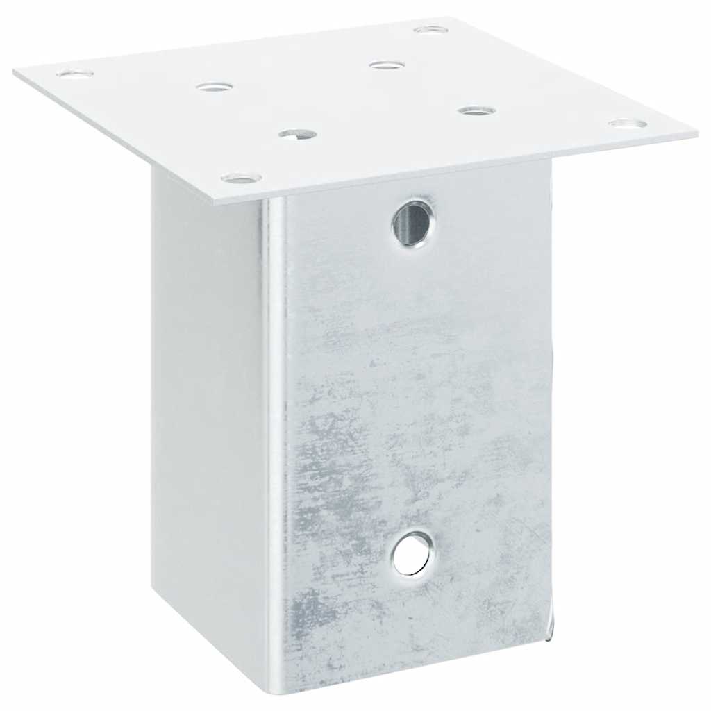 Post Bases Square 12 pcs Silver 91x91 mm Galvanised Steel