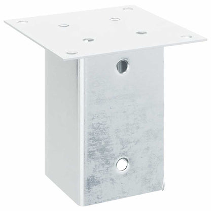 Post Bases Square 12 pcs Silver 91x91 mm Galvanised Steel