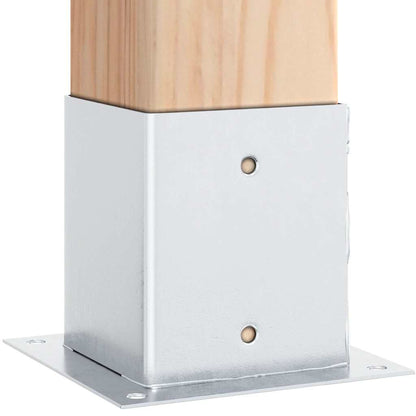 Post Bases Square 4 pcs Silver 101x101 mm Galvanised Steel