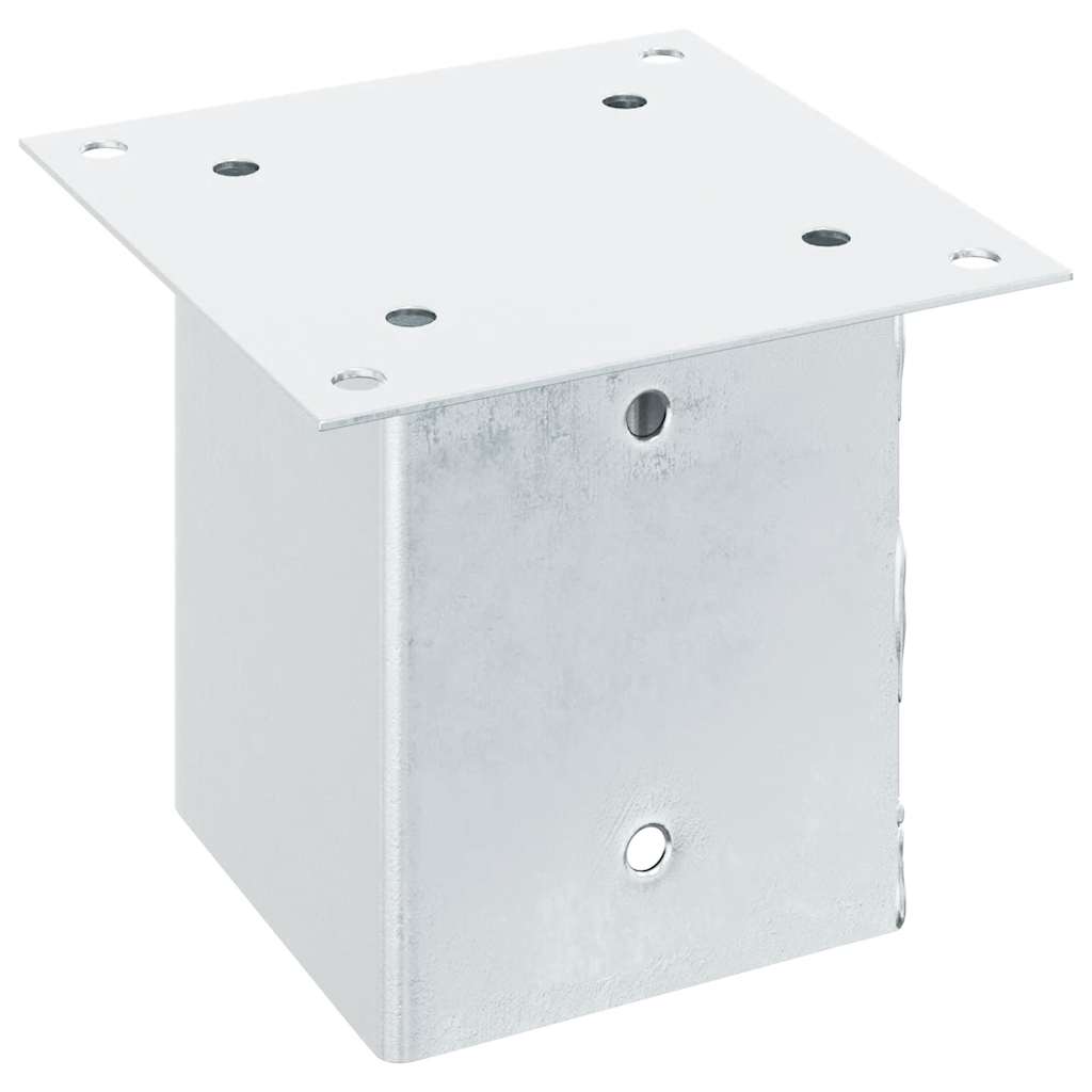 Post Bases Square 4 pcs Silver 101x101 mm Galvanised Steel