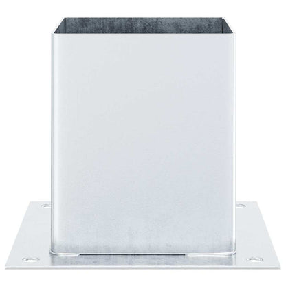 Post Bases Square 4 pcs Silver 101x101 mm Galvanised Steel