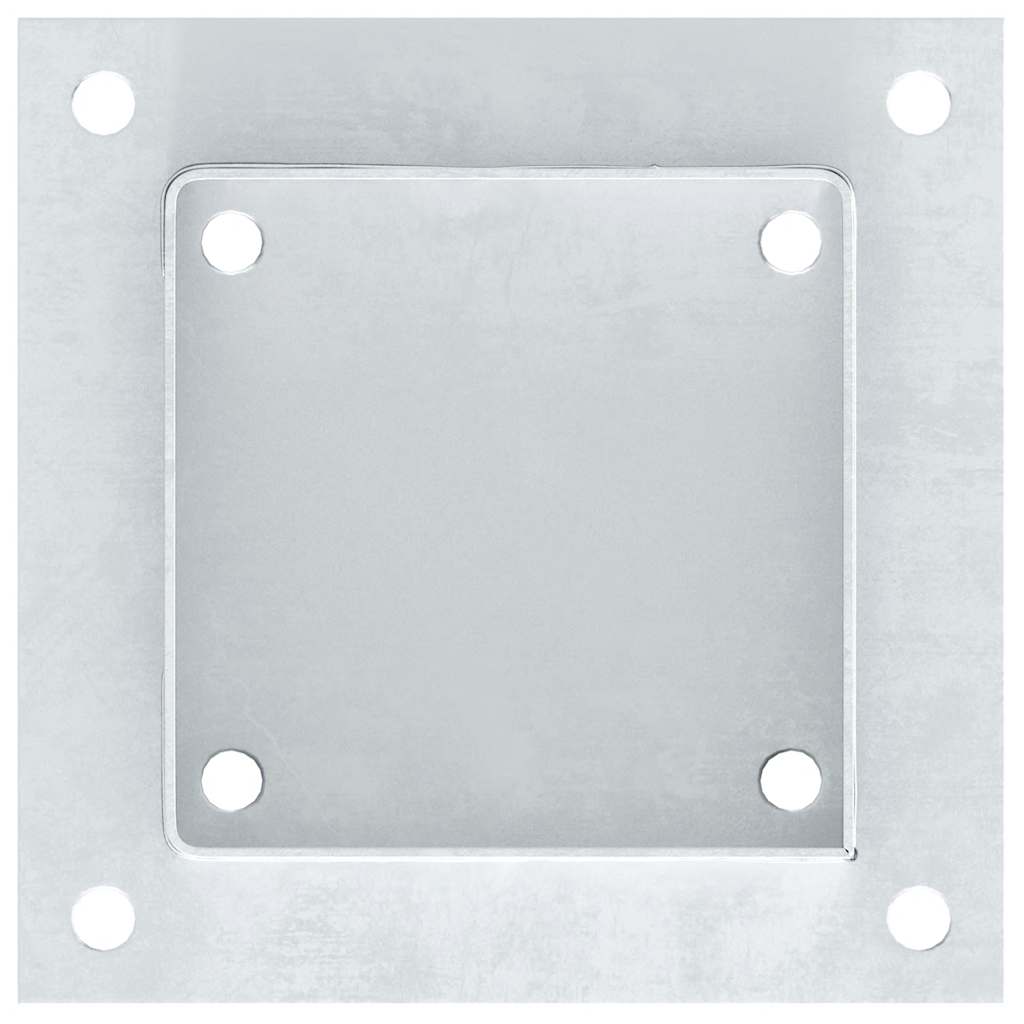 Post Bases Square 4 pcs Silver 101x101 mm Galvanised Steel