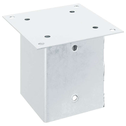 Post Bases Square 12 pcs Silver 101x101 mm Galvanised Steel