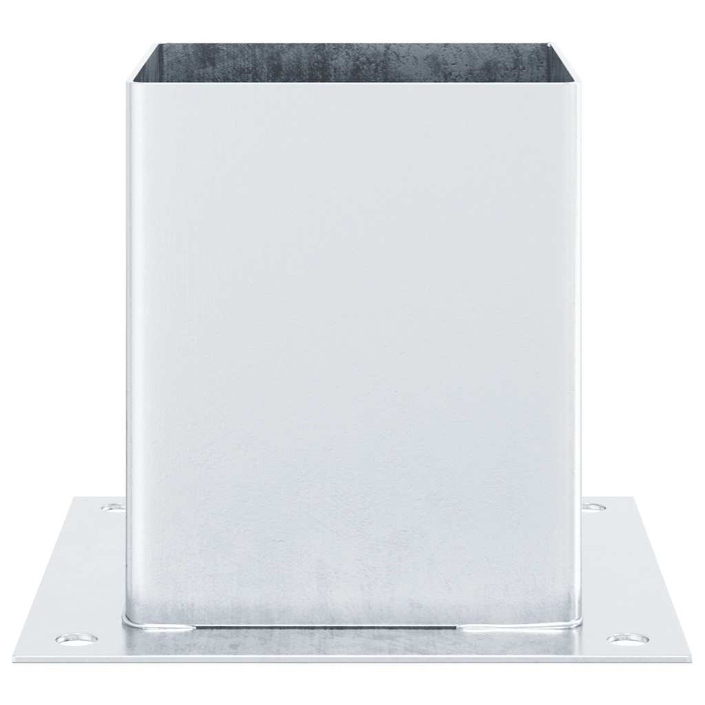 Post Bases Square 12 pcs Silver 101x101 mm Galvanised Steel
