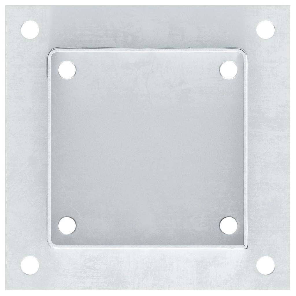 Post Bases Square 12 pcs Silver 101x101 mm Galvanised Steel