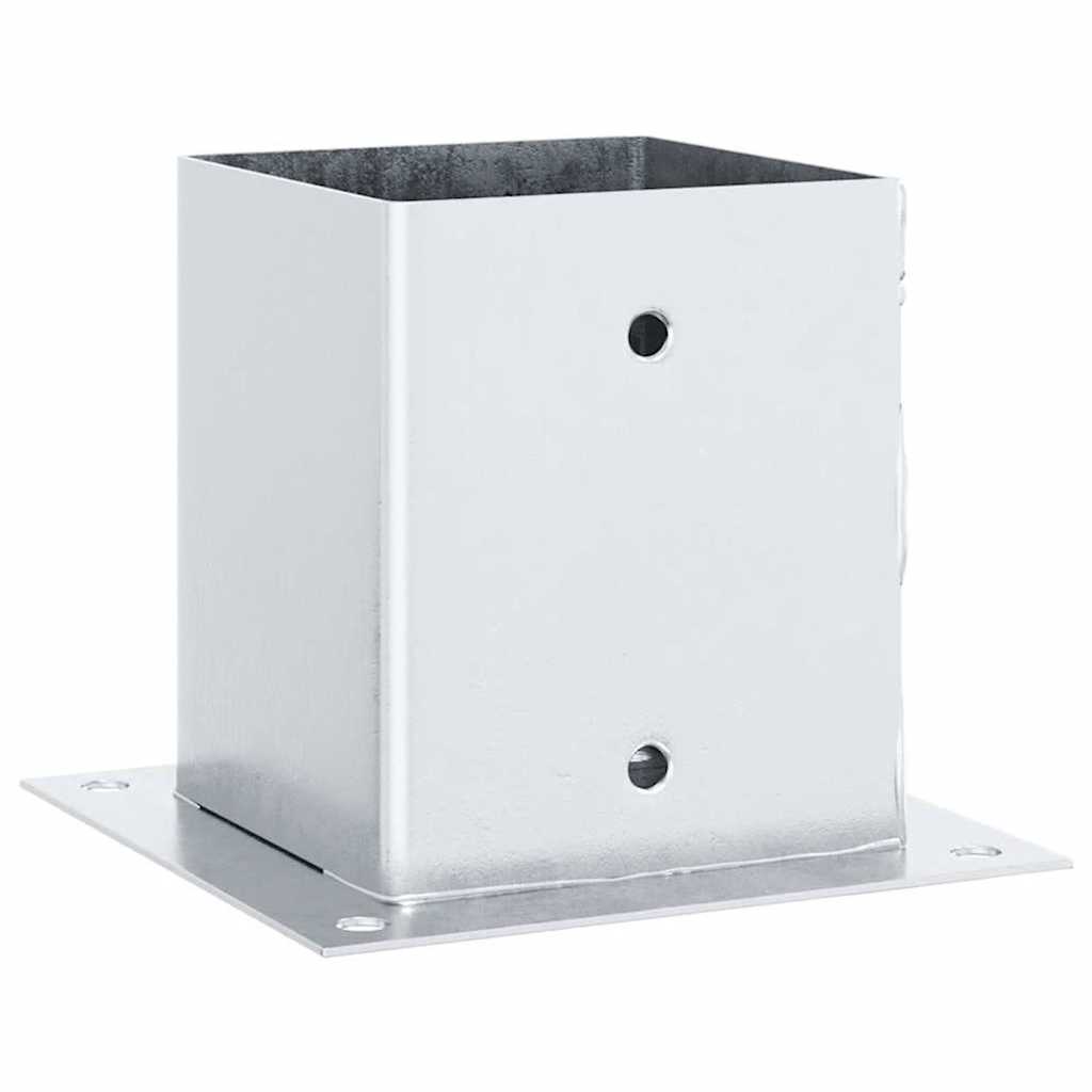 Post Bases Square 4 pcs Silver 121x121 mm Galvanised Steel