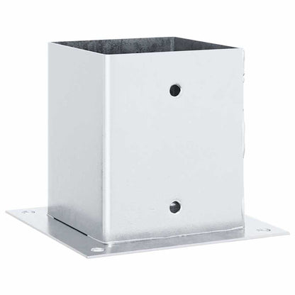 Post Bases Square 4 pcs Silver 121x121 mm Galvanised Steel