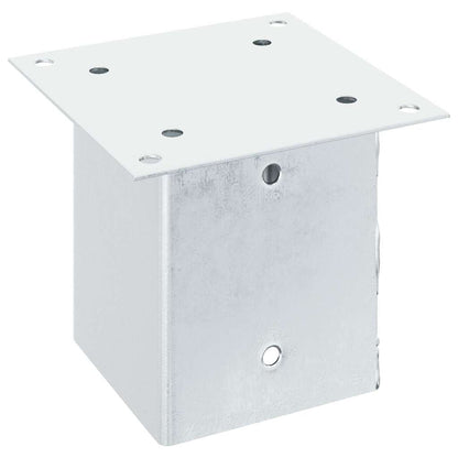 Post Bases Square 4 pcs Silver 121x121 mm Galvanised Steel