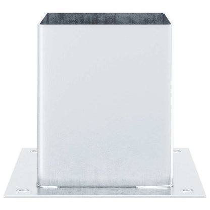 Post Bases Square 4 pcs Silver 121x121 mm Galvanised Steel