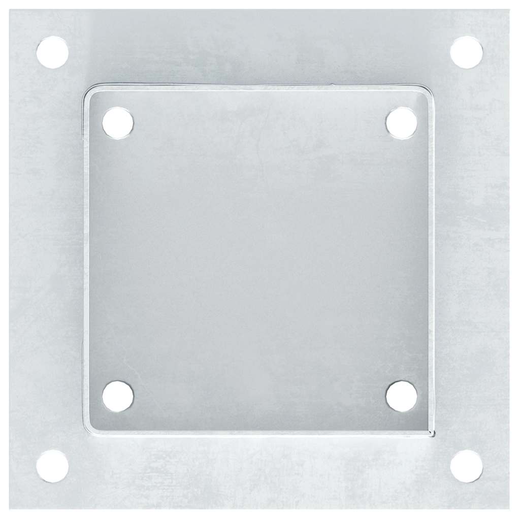 Post Bases Square 4 pcs Silver 121x121 mm Galvanised Steel