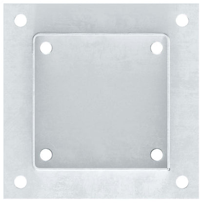 Post Bases Square 12 pcs Silver 121x121 mm Galvanised Steel