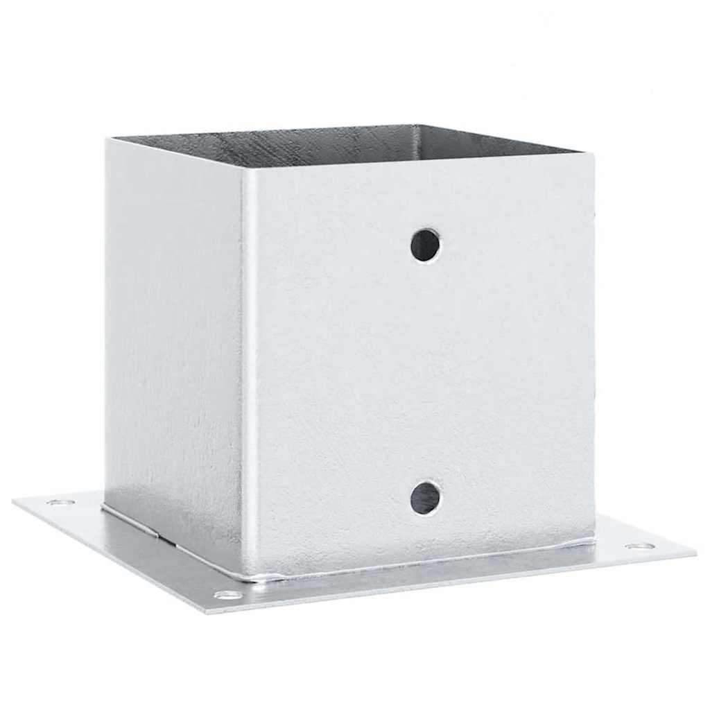 Post Bases Square 4 pcs Silver 141x141 mm Galvanised Steel