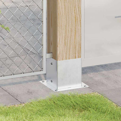 Post Bases Square 4 pcs Silver 141x141 mm Galvanised Steel
