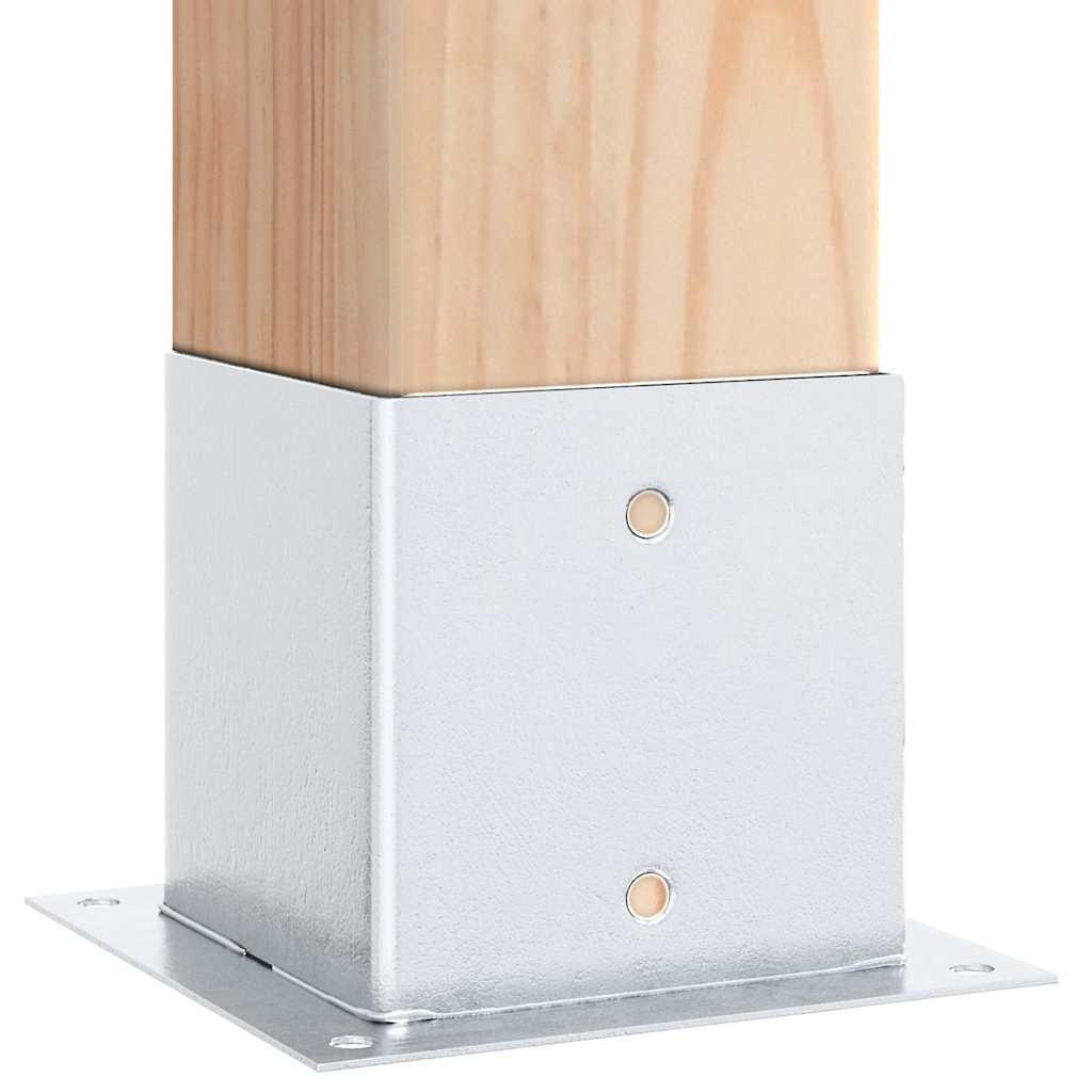 Post Bases Square 4 pcs Silver 141x141 mm Galvanised Steel