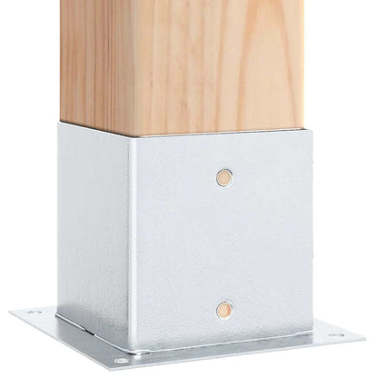 Post Bases Square 4 pcs Silver 141x141 mm Galvanised Steel