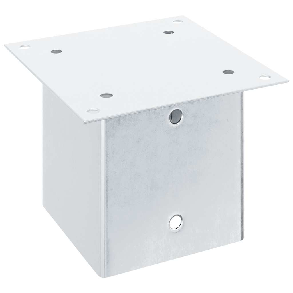 Post Bases Square 4 pcs Silver 141x141 mm Galvanised Steel