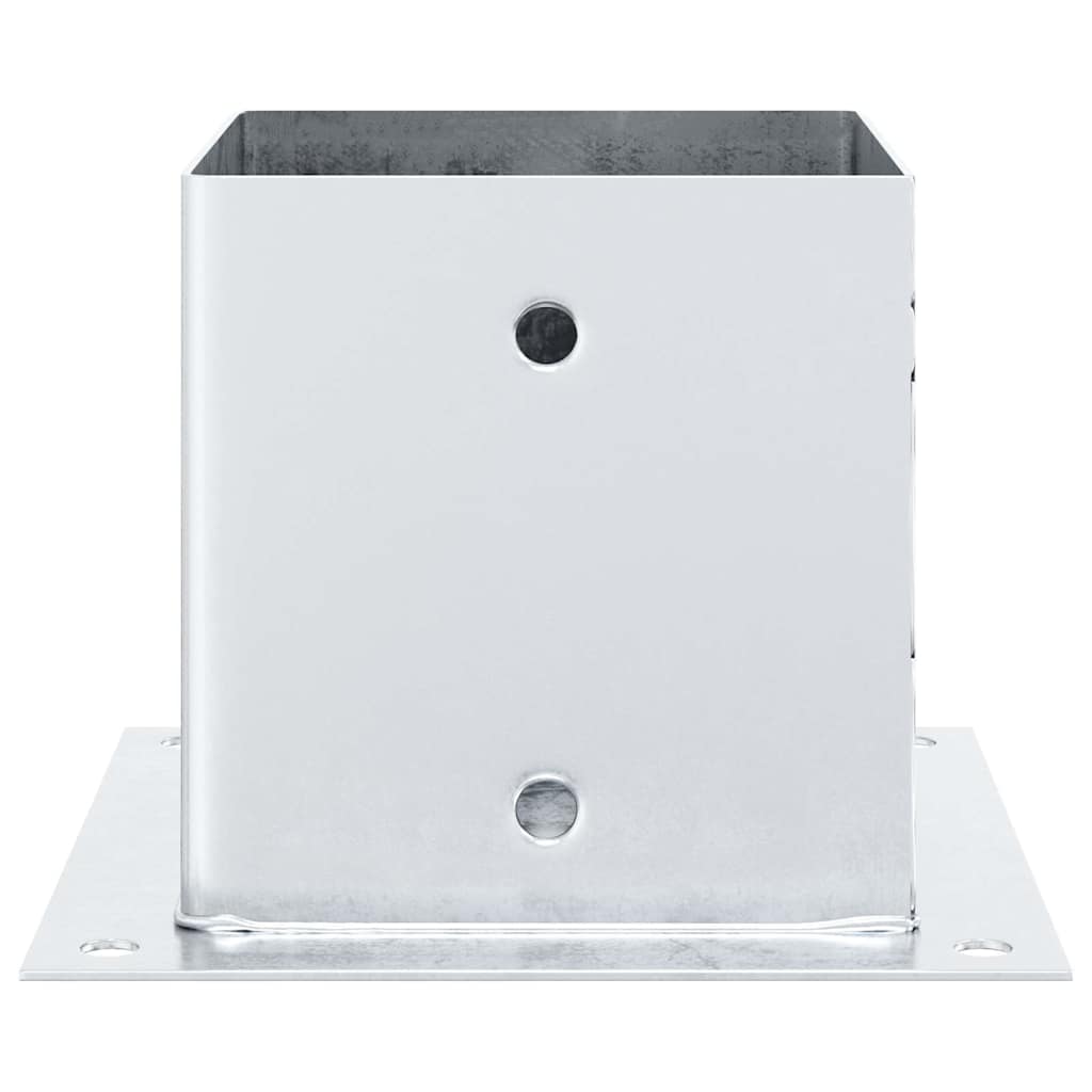 Post Bases Square 4 pcs Silver 141x141 mm Galvanised Steel