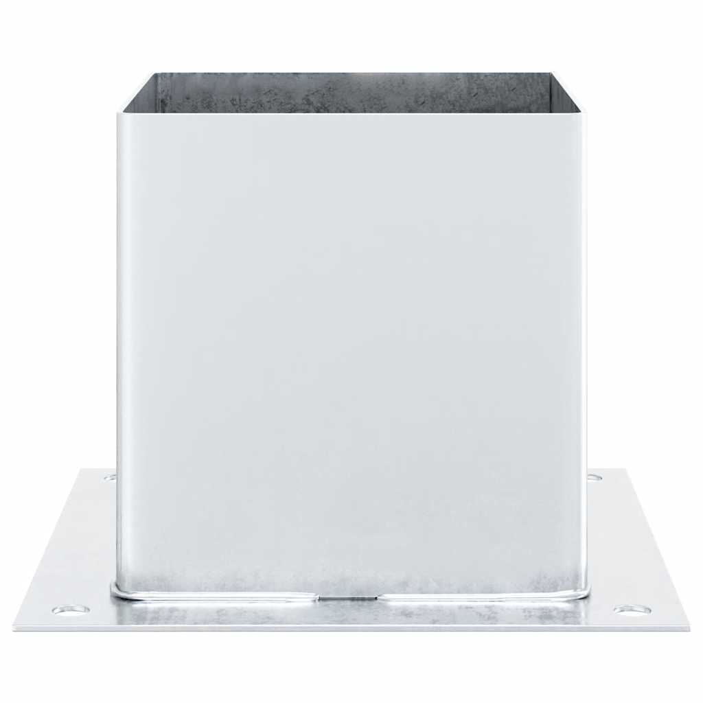 Post Bases Square 4 pcs Silver 141x141 mm Galvanised Steel