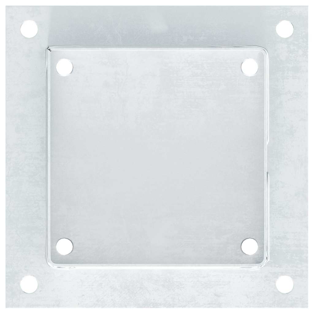Post Bases Square 4 pcs Silver 141x141 mm Galvanised Steel