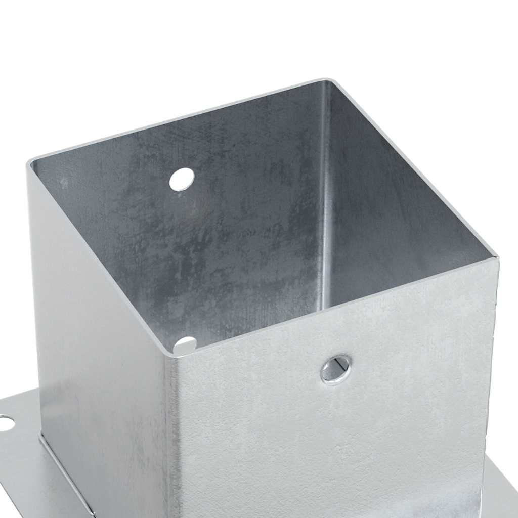 Post Bases Square 4 pcs Silver 141x141 mm Galvanised Steel