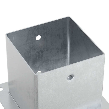 Post Bases Square 4 pcs Silver 141x141 mm Galvanised Steel