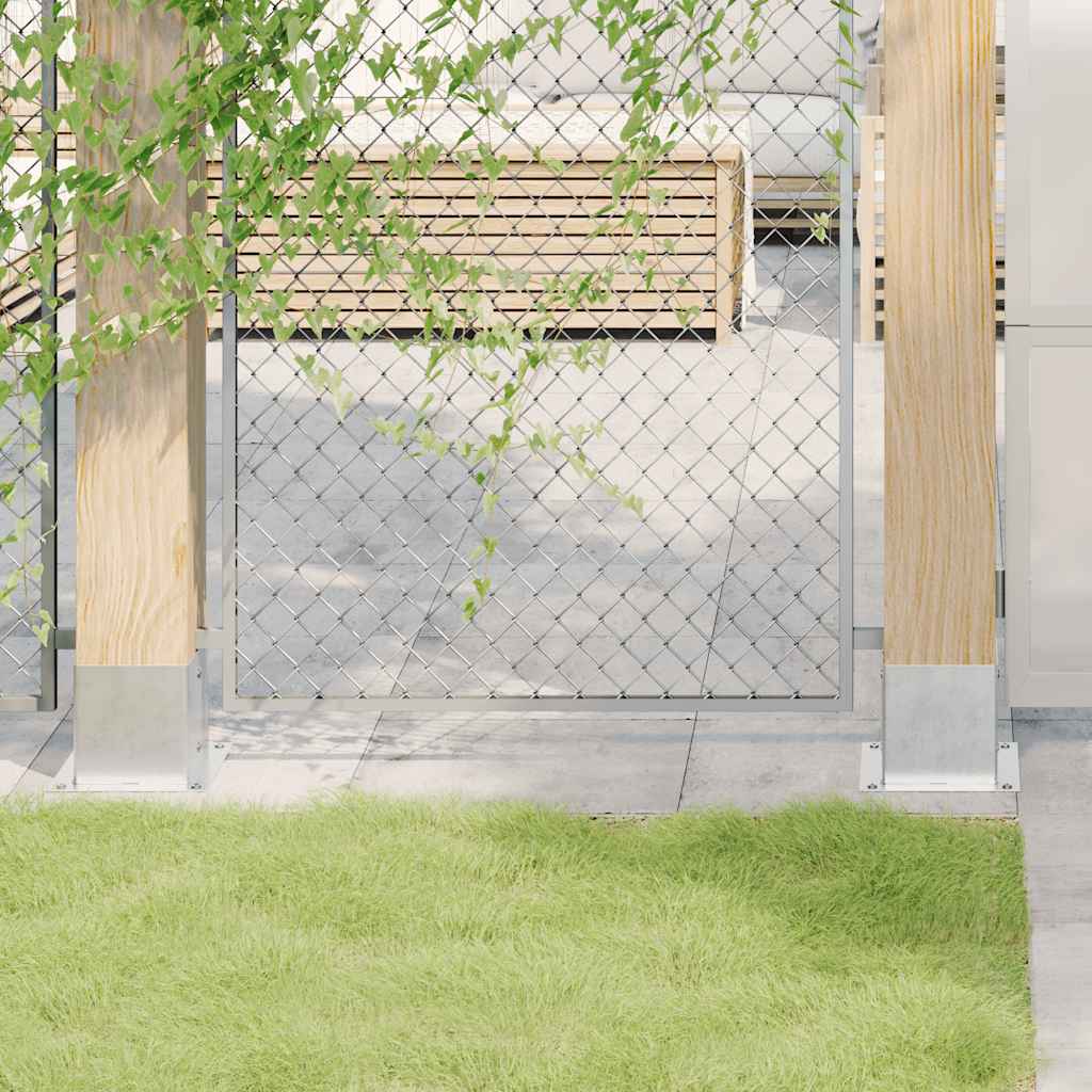 Post Bases Square 4 pcs Silver 141x141 mm Galvanised Steel