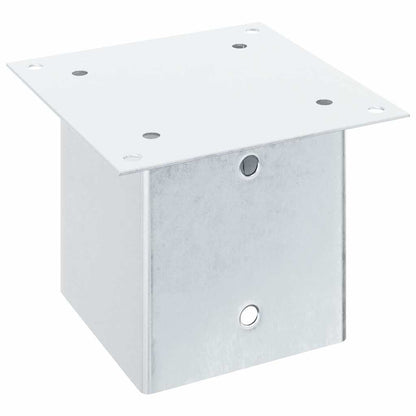 Post Bases Square 12 pcs Silver 141x141 mm Galvanised Steel