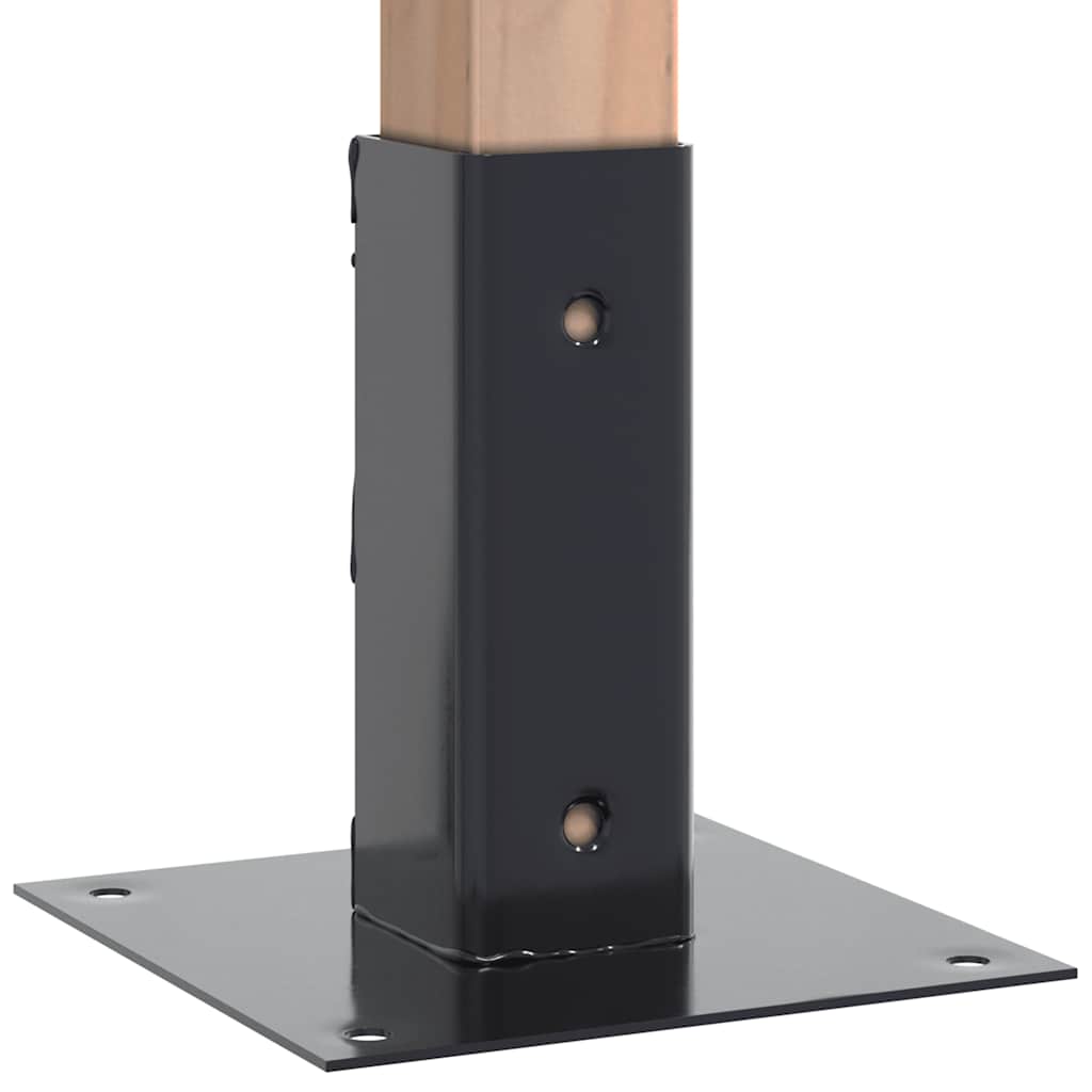 Post Bases Square 4 pcs Anthracite 46x46 mm Powder-coated Steel
