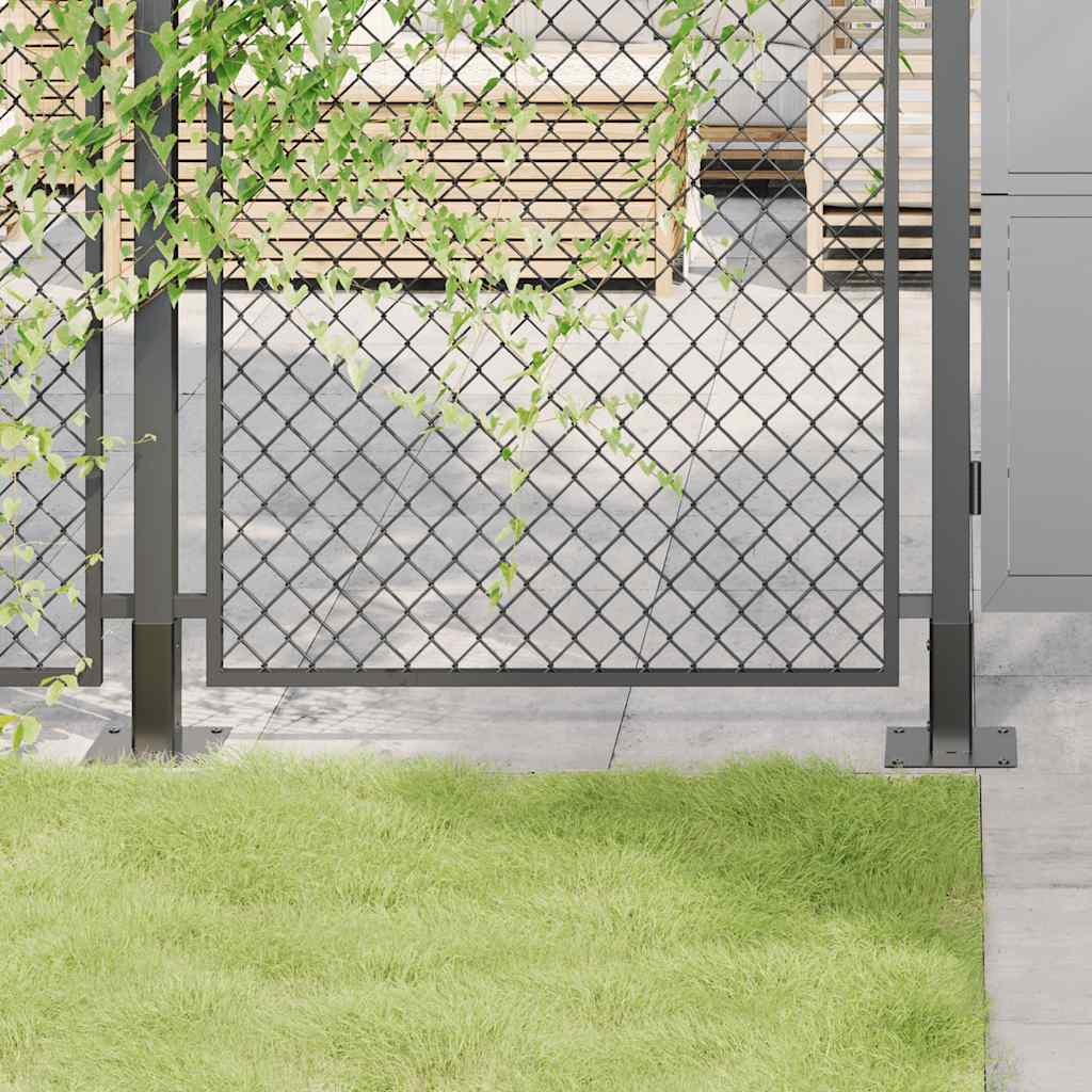 Post Bases Square 4 pcs Anthracite 46x46 mm Powder-coated Steel