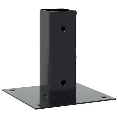 Post Bases Square 12 pcs Anthracite 46x46 mm Powder-coated Steel